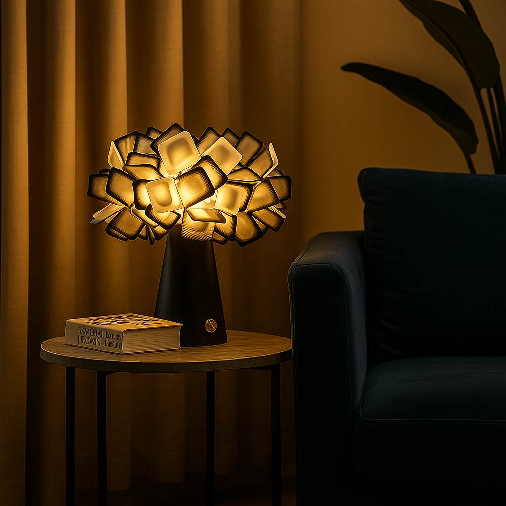 Seraph Bloom Table Lamp: Elevate Your Bedroom with Artistic LED Lighting and Serene Glow