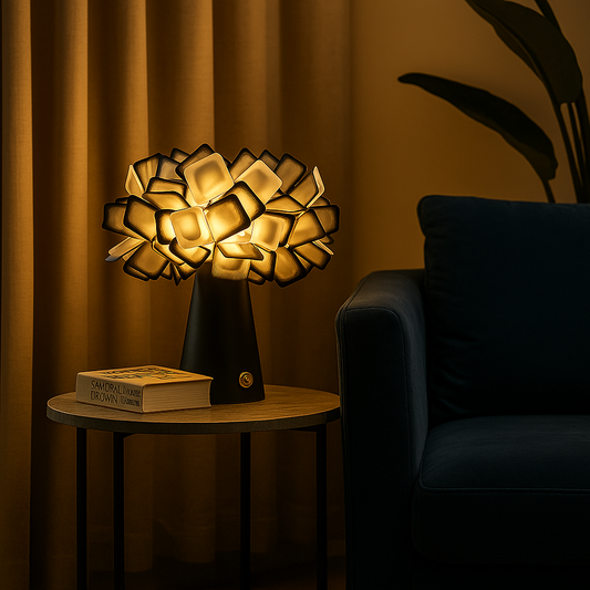 Seraph Bloom Table Lamp: Elevate Your Bedroom with Artistic LED Lighting and Serene Glow