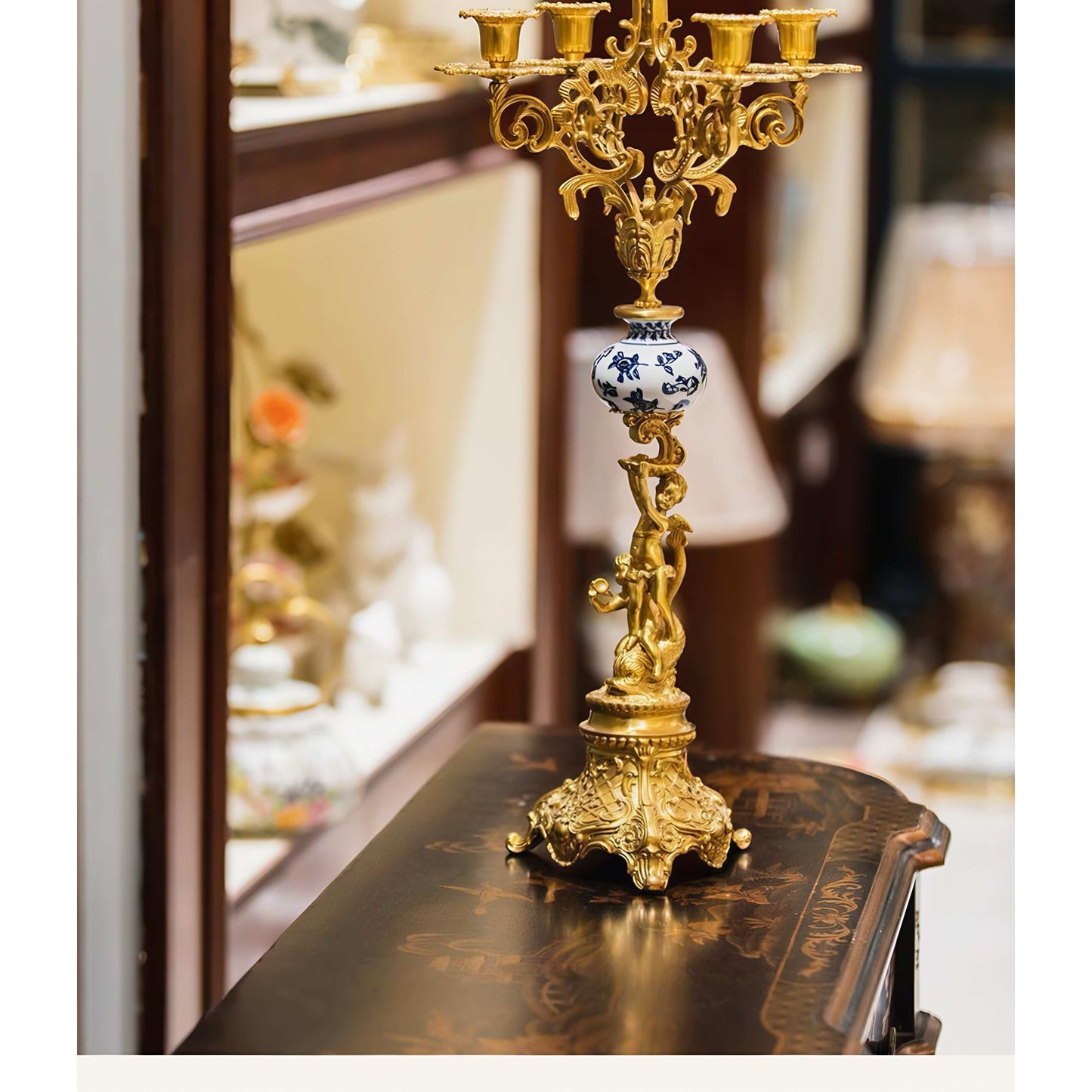 Ceramic Brass Candle Holder