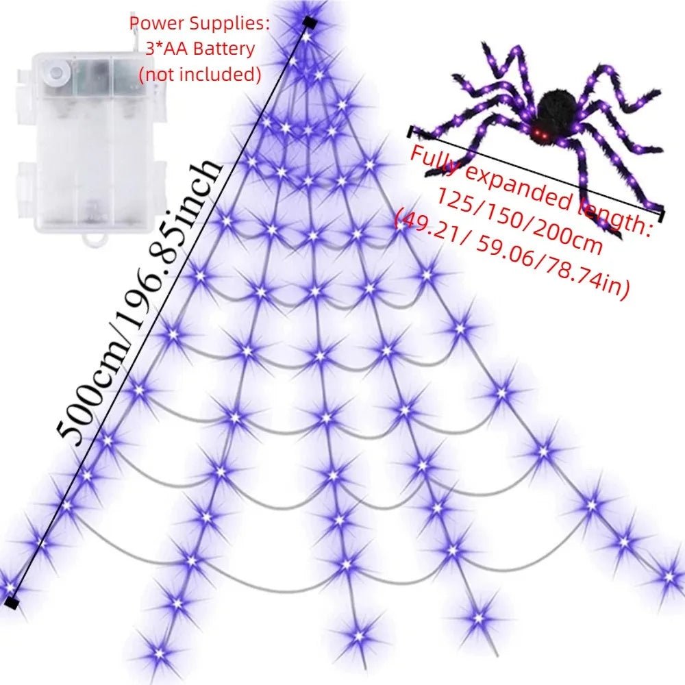 8 mode waterproof Halloween spider web light - RedwoodAlliance