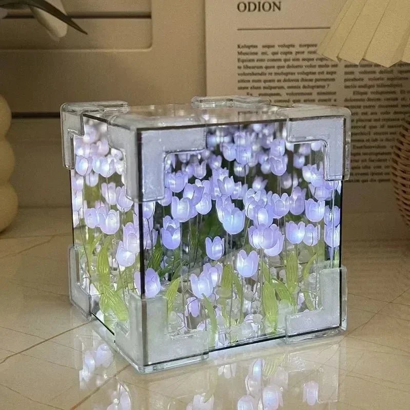 DIY Handmade Tulip Mirror Cube Lights - RedwoodAlliance