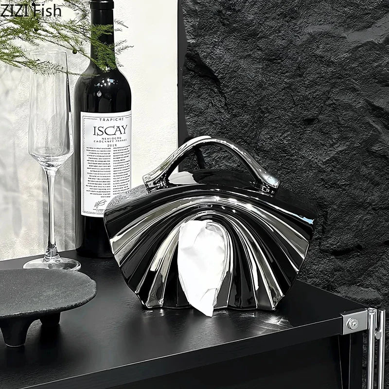 Creative Silver Plated Handbag Shaped Tissue Box - RedwoodAlliance