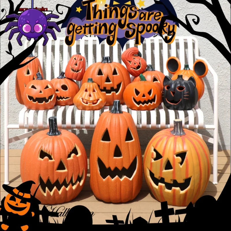 Halloween Glowing Pumpkin Lantern Set LED