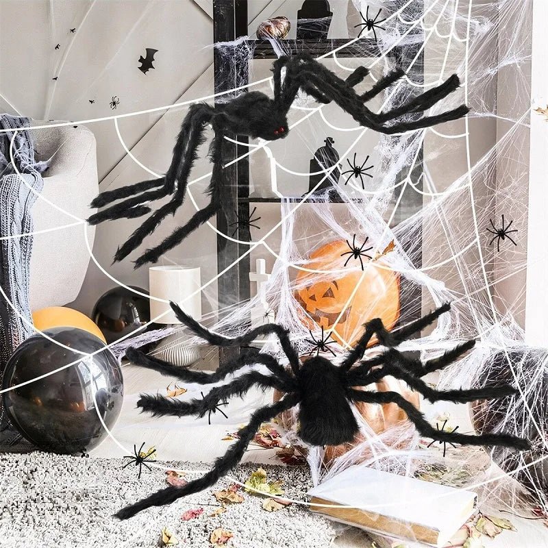 Giant black spider decoration for Halloween - RedwoodAlliance