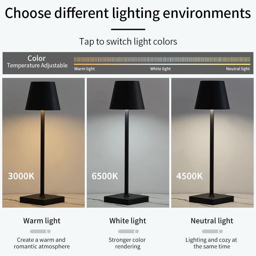 Rechargeable LED Desk Lamp Touch Switch - RedwoodAlliance