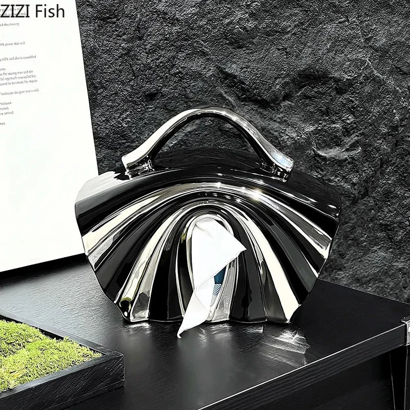 Creative Silver Plated Handbag Shaped Tissue Box - RedwoodAlliance