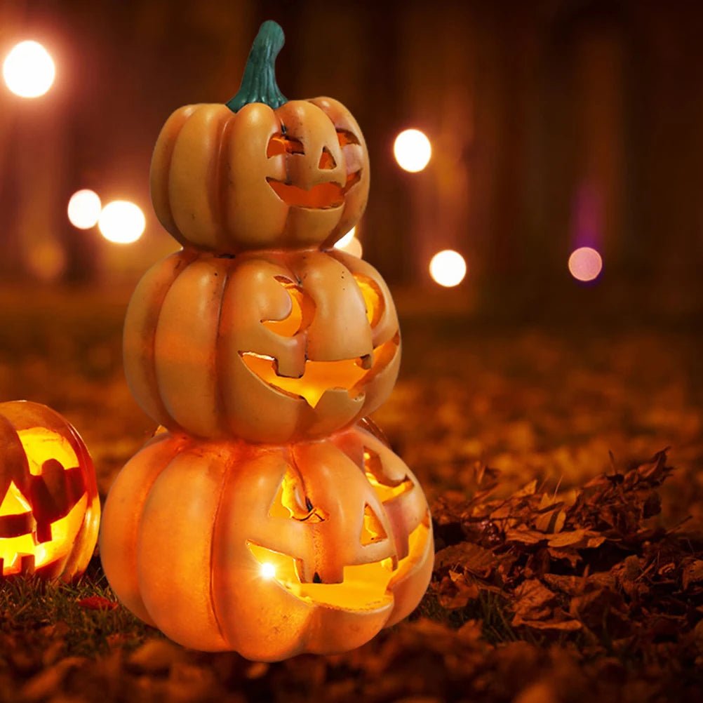 Halloween Glowing Stacked Pumpkins - RedwoodAlliance
