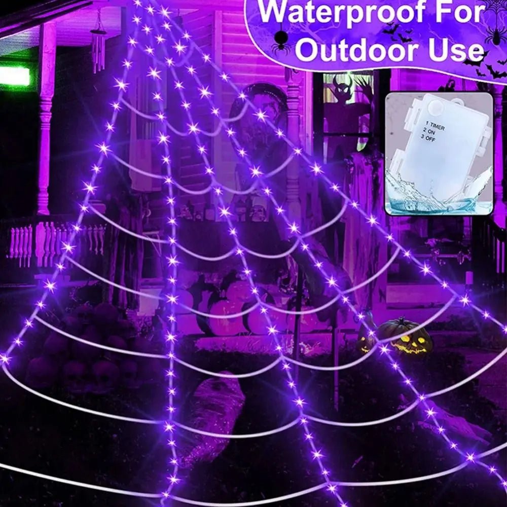 8 mode waterproof Halloween spider web light - RedwoodAlliance