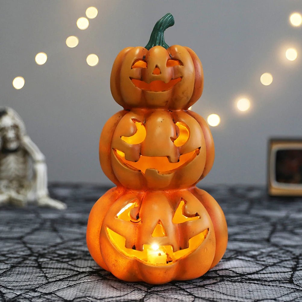 Halloween Glowing Stacked Pumpkins - RedwoodAlliance