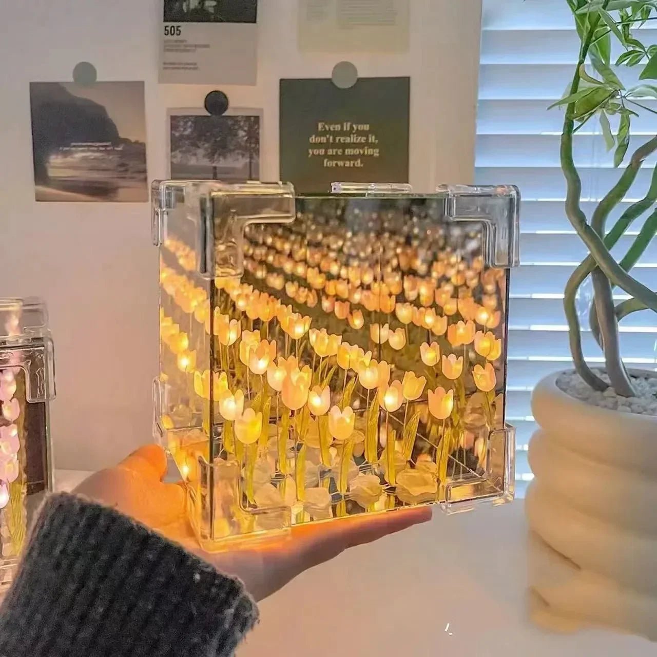 DIY Handmade Tulip Mirror Cube Lights - RedwoodAlliance