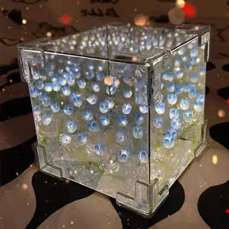 DIY Handmade Tulip Mirror Cube Lights - RedwoodAlliance