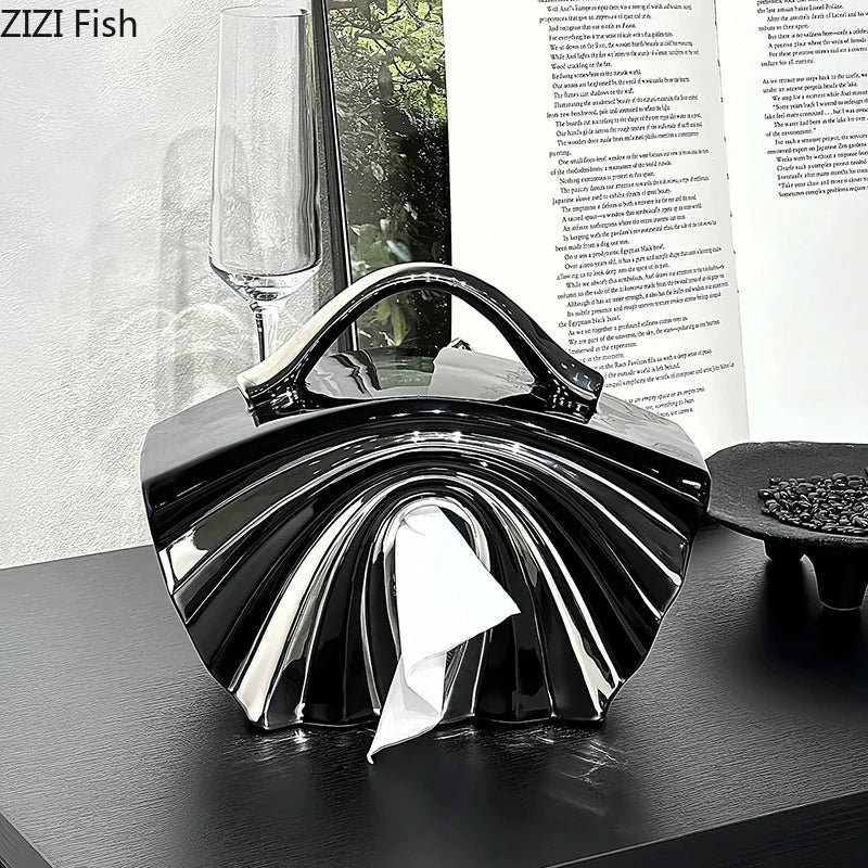 Creative Silver Plated Handbag Shaped Tissue Box - RedwoodAlliance