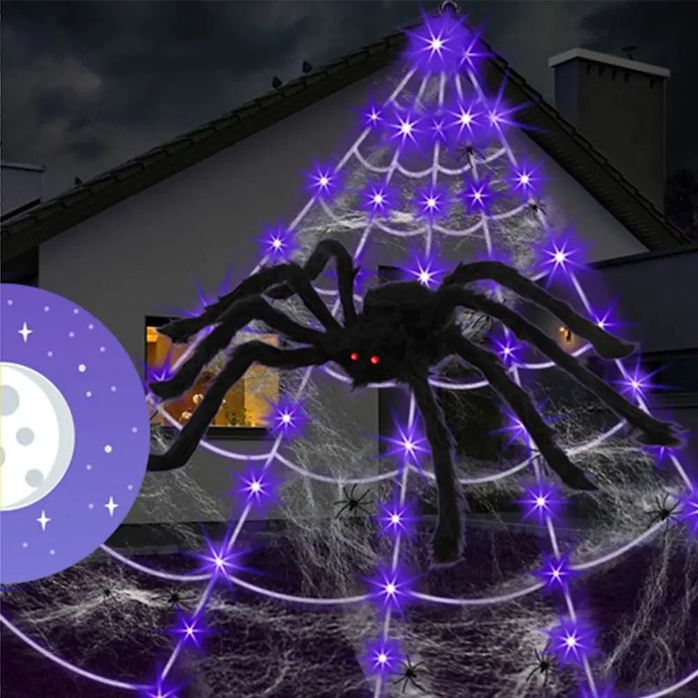 8 mode waterproof Halloween spider web light - RedwoodAlliance