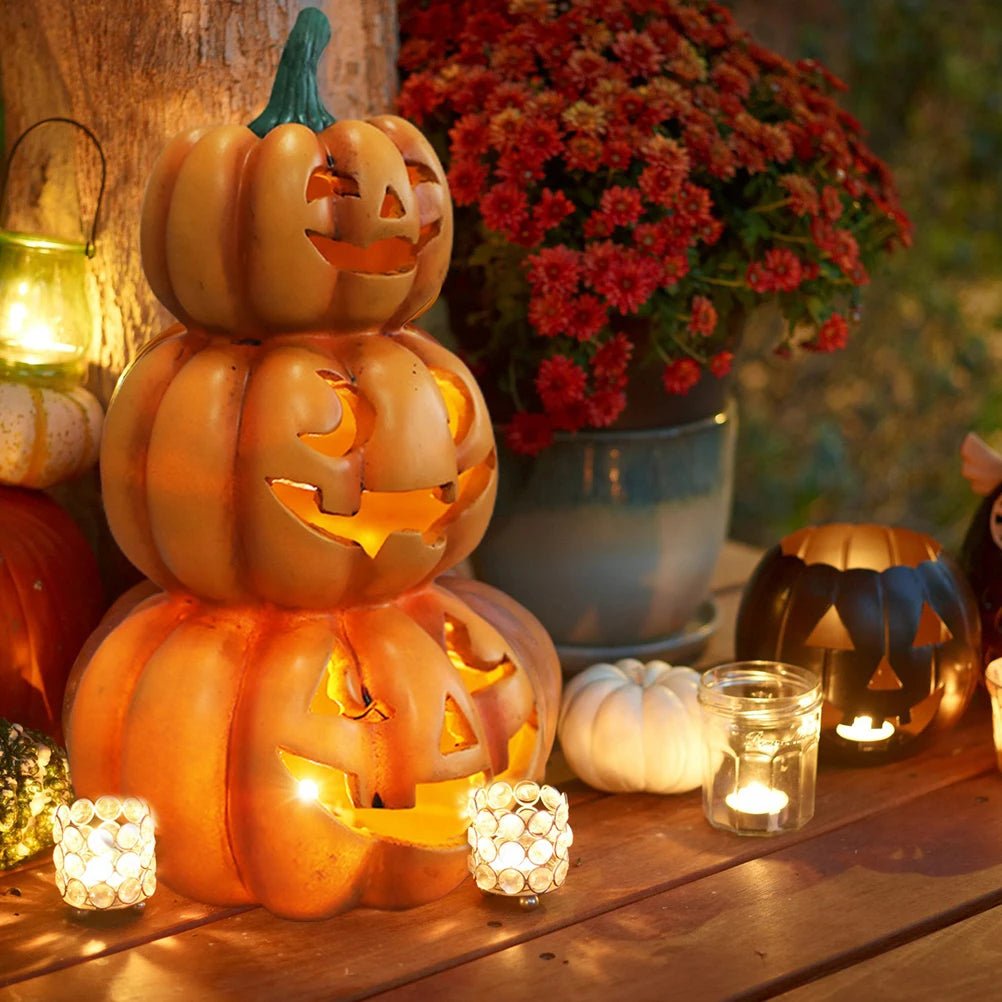 Halloween Glowing Stacked Pumpkins - RedwoodAlliance