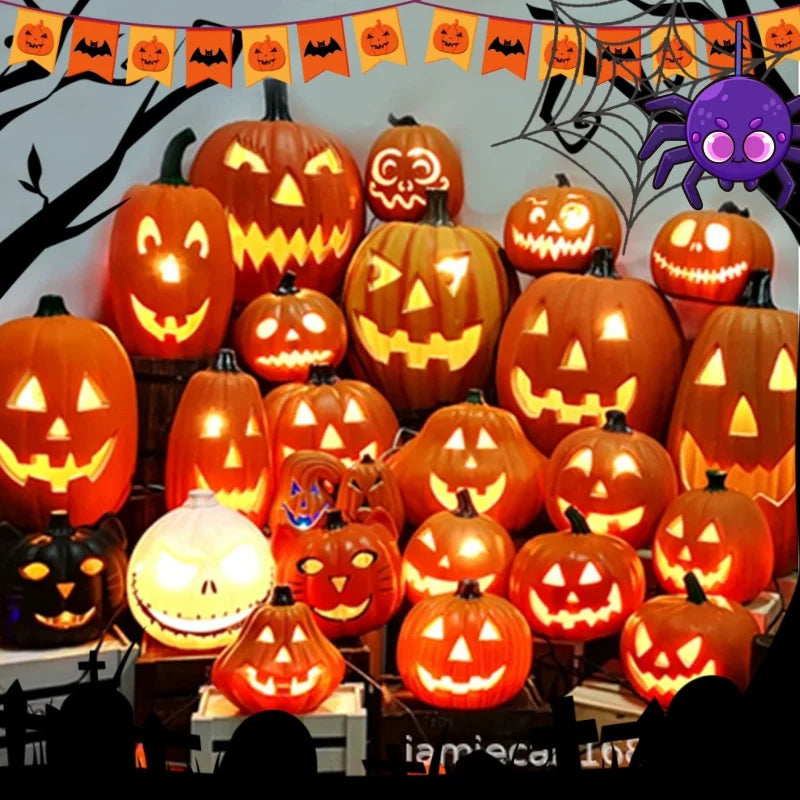 Halloween Glowing Pumpkin Lantern Set LED