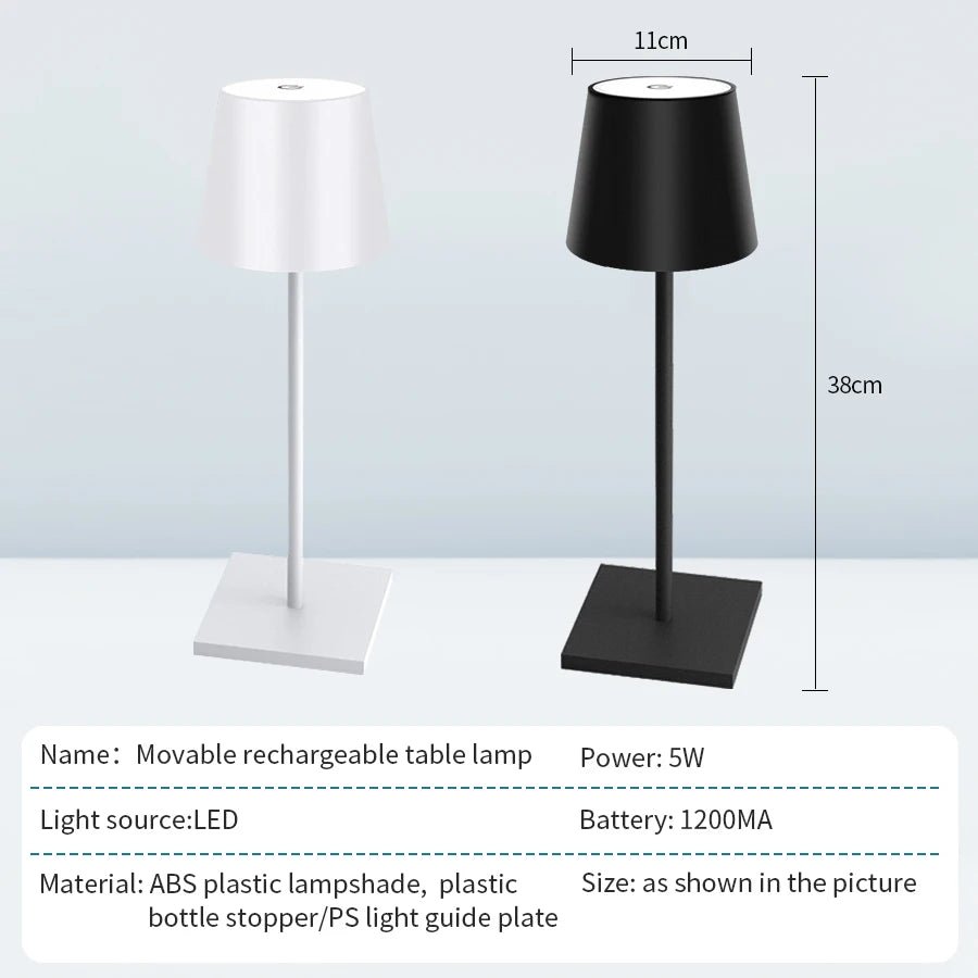 Rechargeable LED Desk Lamp Touch Switch - RedwoodAlliance
