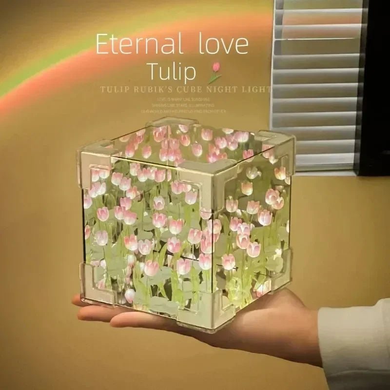 DIY Handmade Tulip Mirror Cube Lights - RedwoodAlliance
