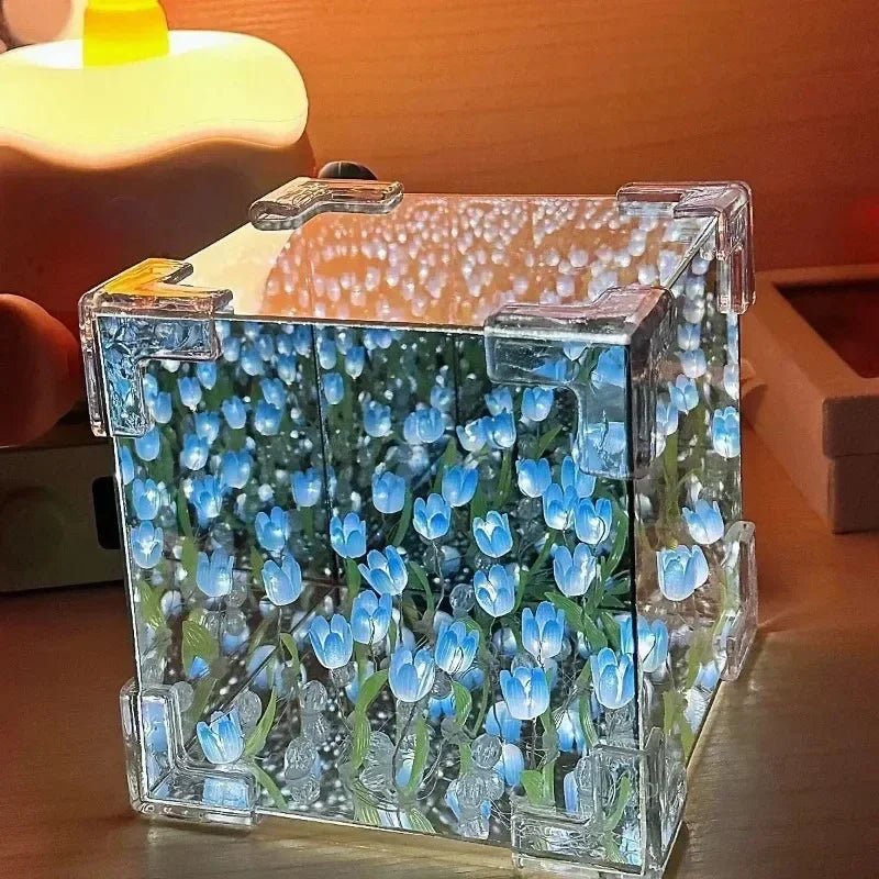 DIY Handmade Tulip Mirror Cube Lights - RedwoodAlliance