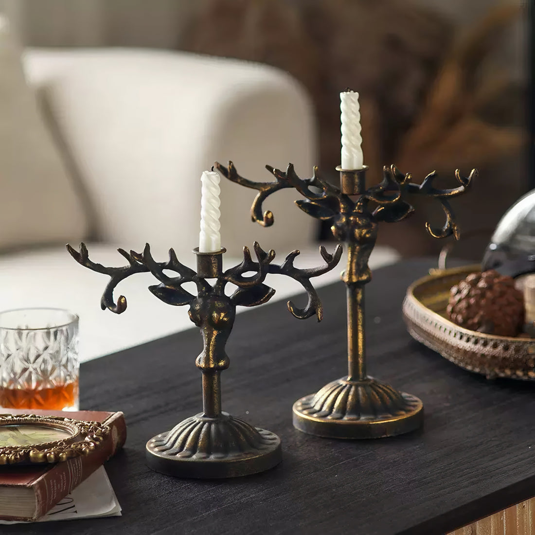 Vintage Deer Head Candle Holder: Rustic Elegance for Your Cozy Home | Lumify Home