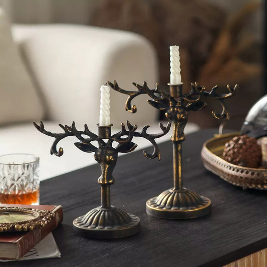 Vintage Deer Head Candle Holder: Rustic Elegance for Your Cozy Home | Lumify Home