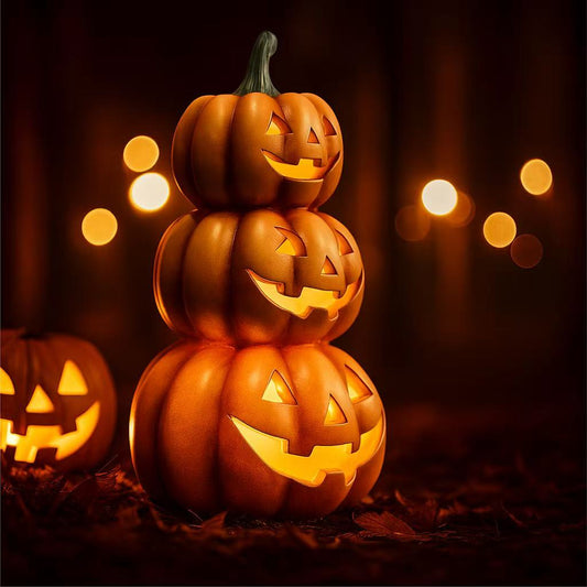 Halloween Glowing Stacked Pumpkins - RedwoodAlliance