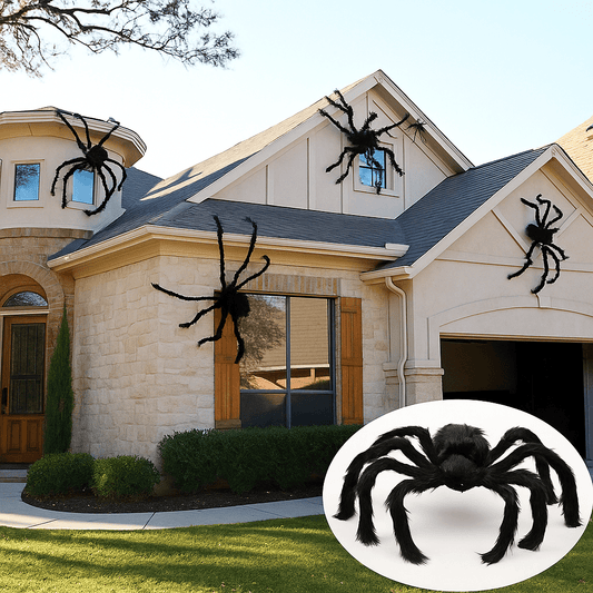 Giant black spider decoration for Halloween - RedwoodAlliance