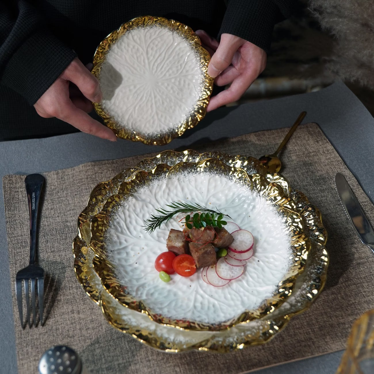 Nature's Poetry Leaf Dinner Plate