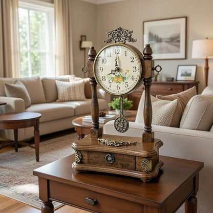 Antique Wooden Silent Desk Clock
