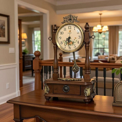 Antique Wooden Silent Desk Clock