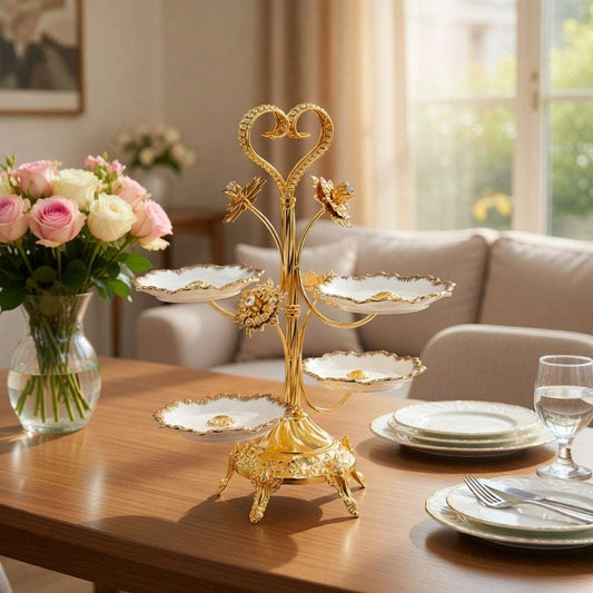 Ornate Gold Tiered Serving Stand