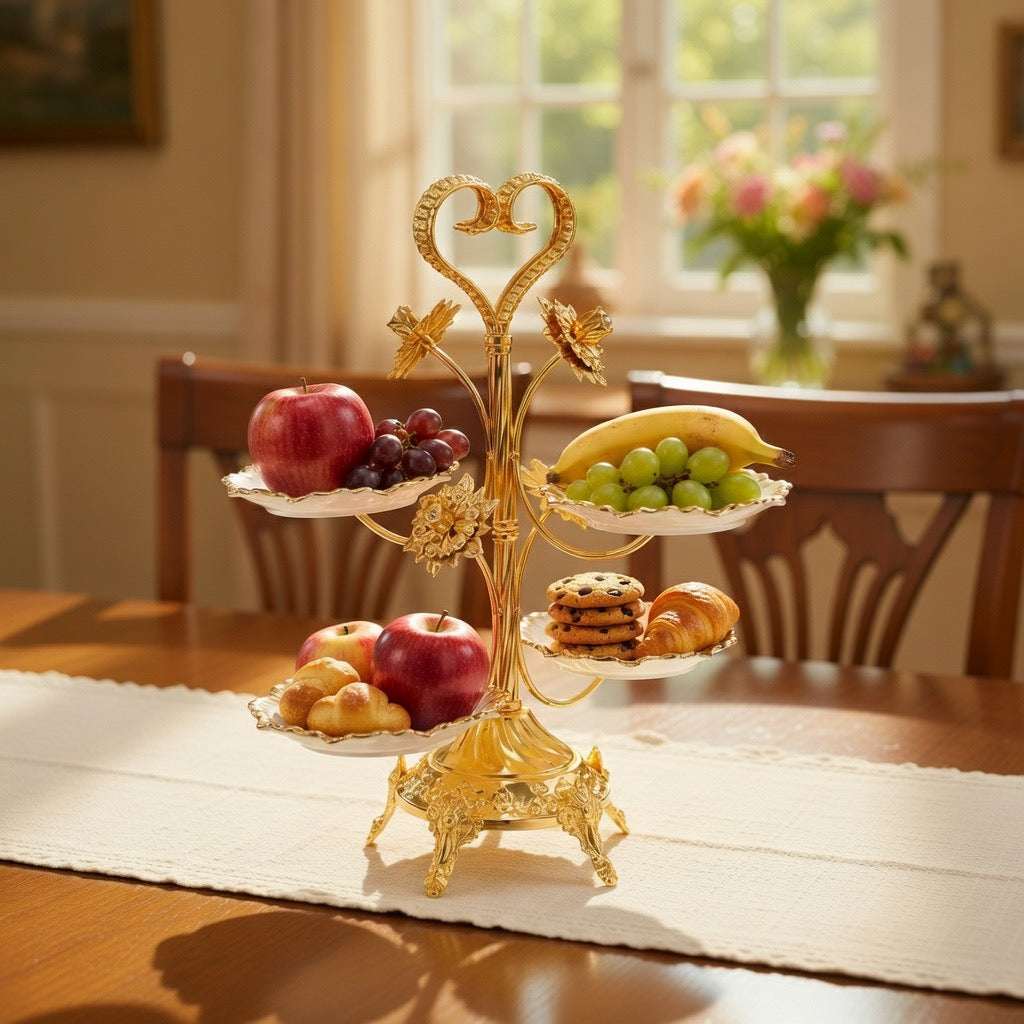 Ornate Gold Tiered Serving Stand
