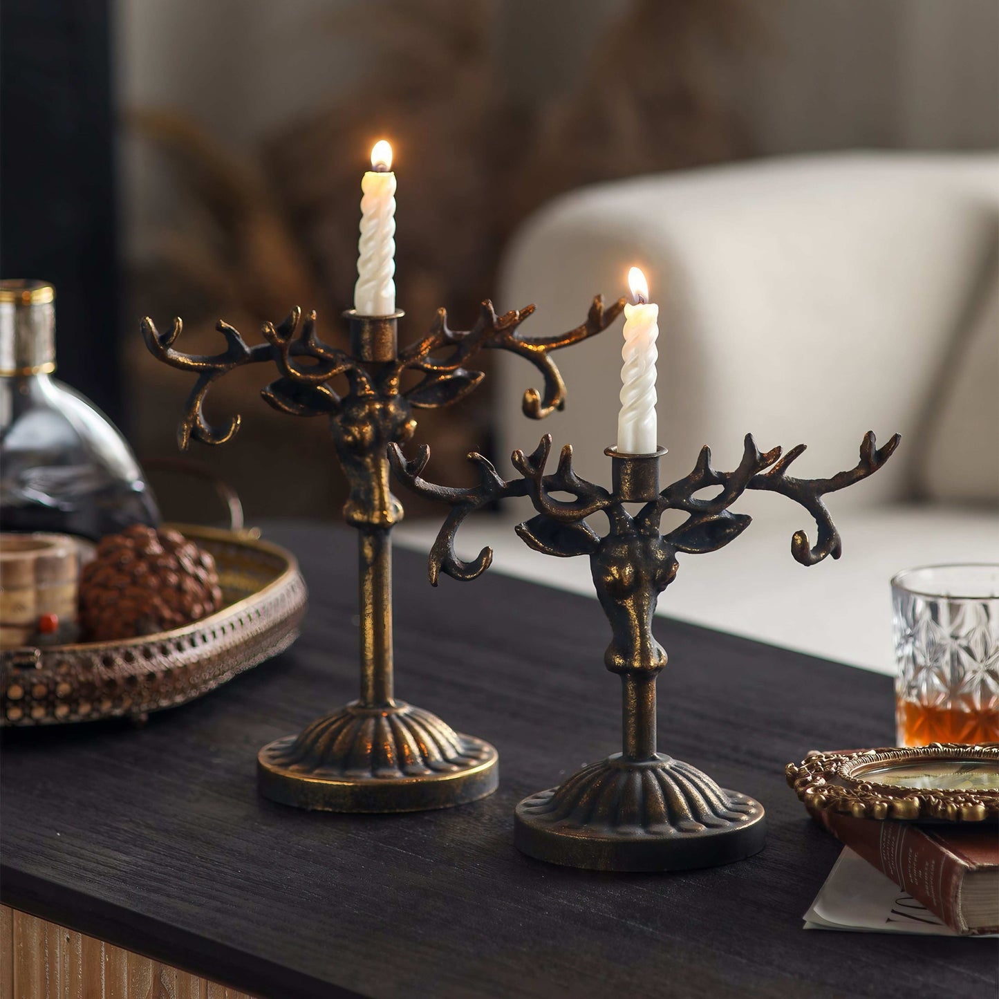 Vintage Deer Head Candle Holder