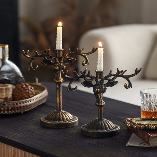 Vintage Deer Head Candle Holder