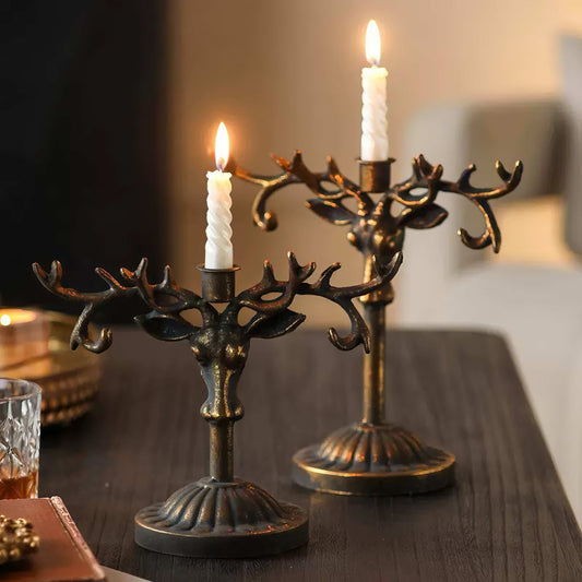 Vintage Deer Head Candle Holder