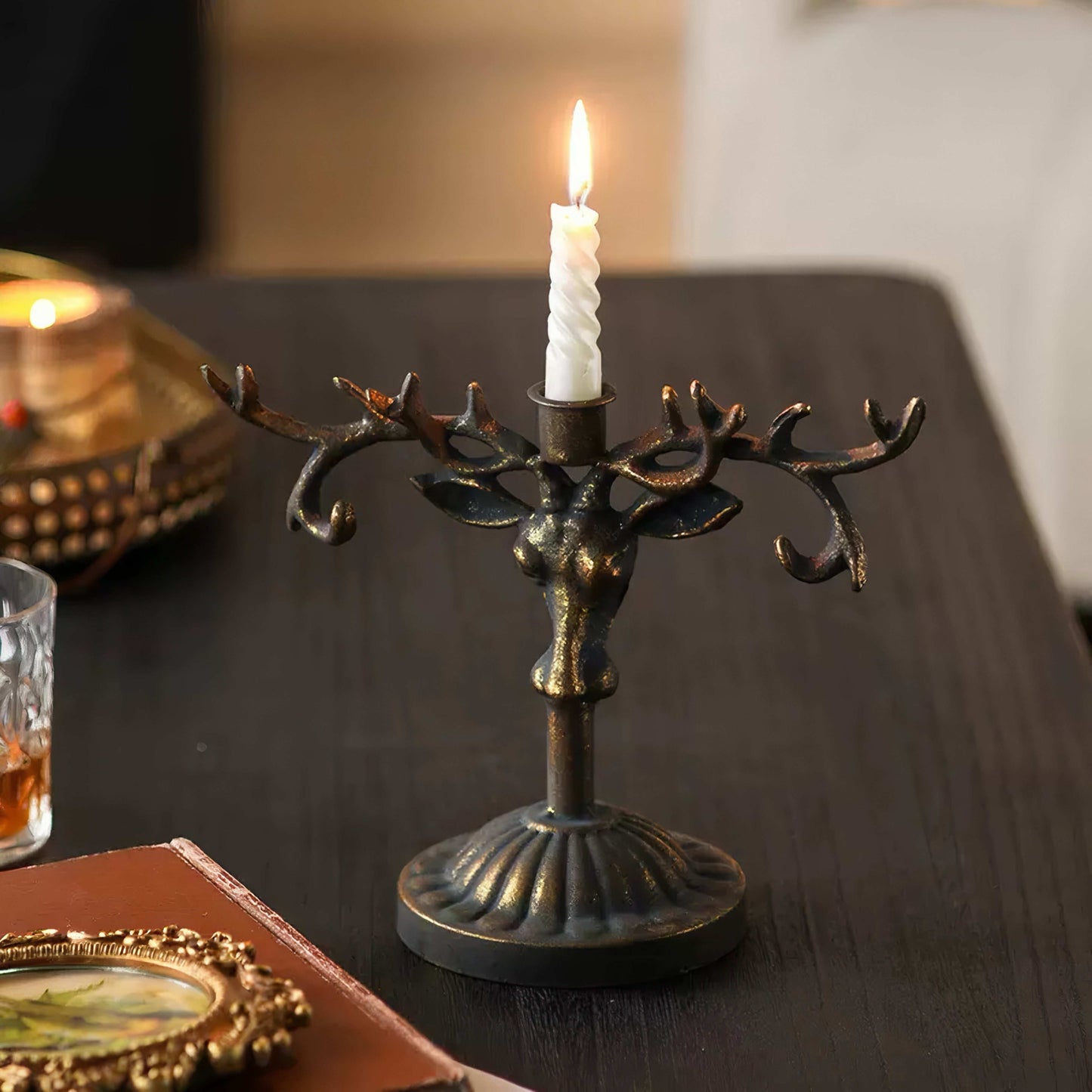 Vintage Deer Head Candle Holder