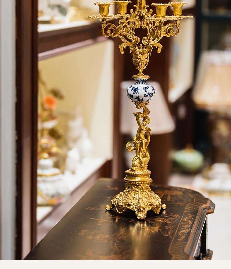 Ceramic Brass Candle Holder