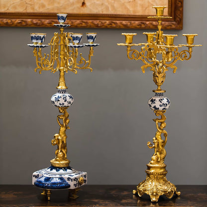 Ceramic Brass Candle Holder