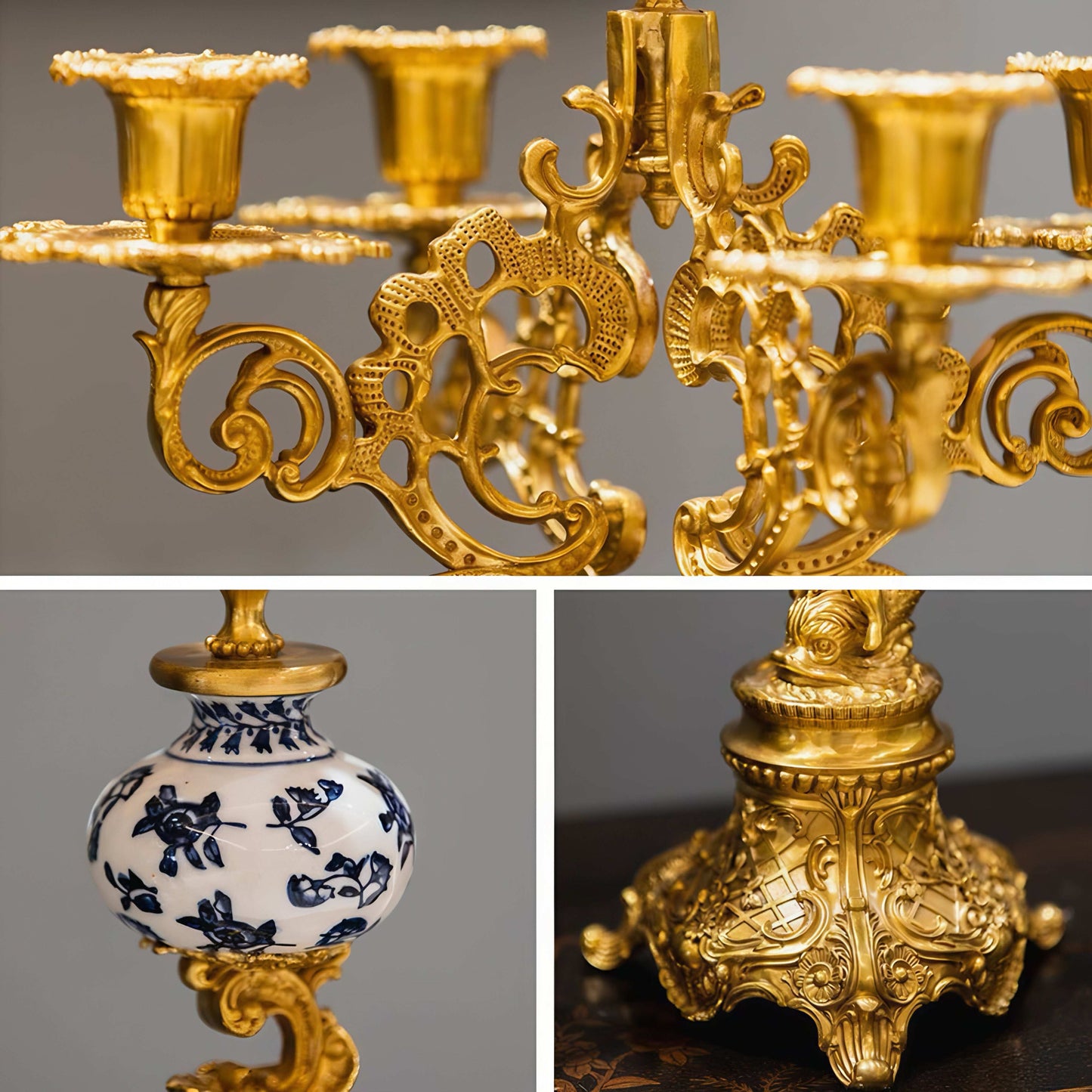 Ceramic Brass Candle Holder