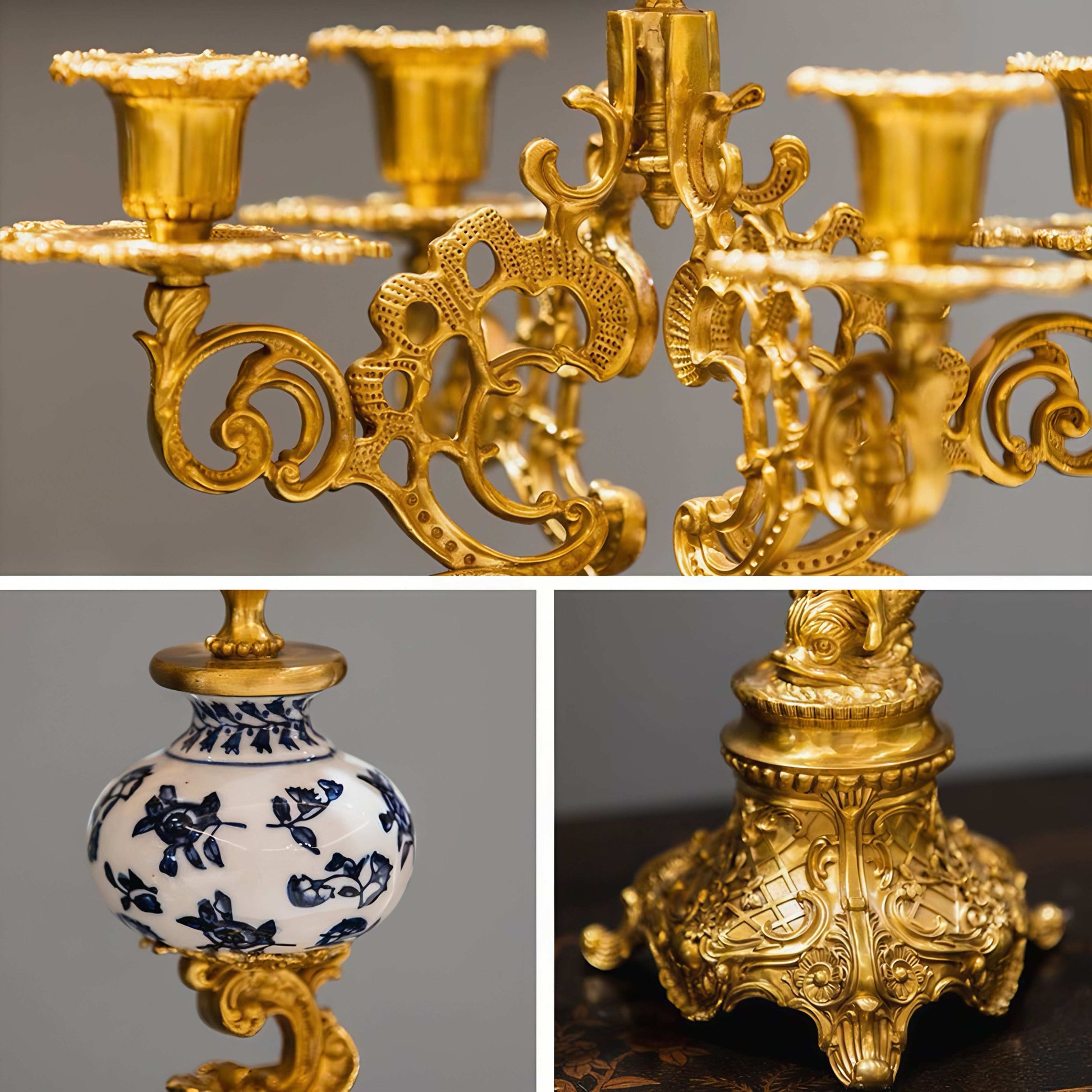 Ceramic Brass Candle Holder