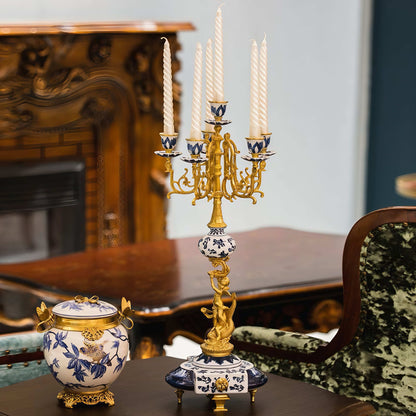 Ceramic Brass Candle Holder