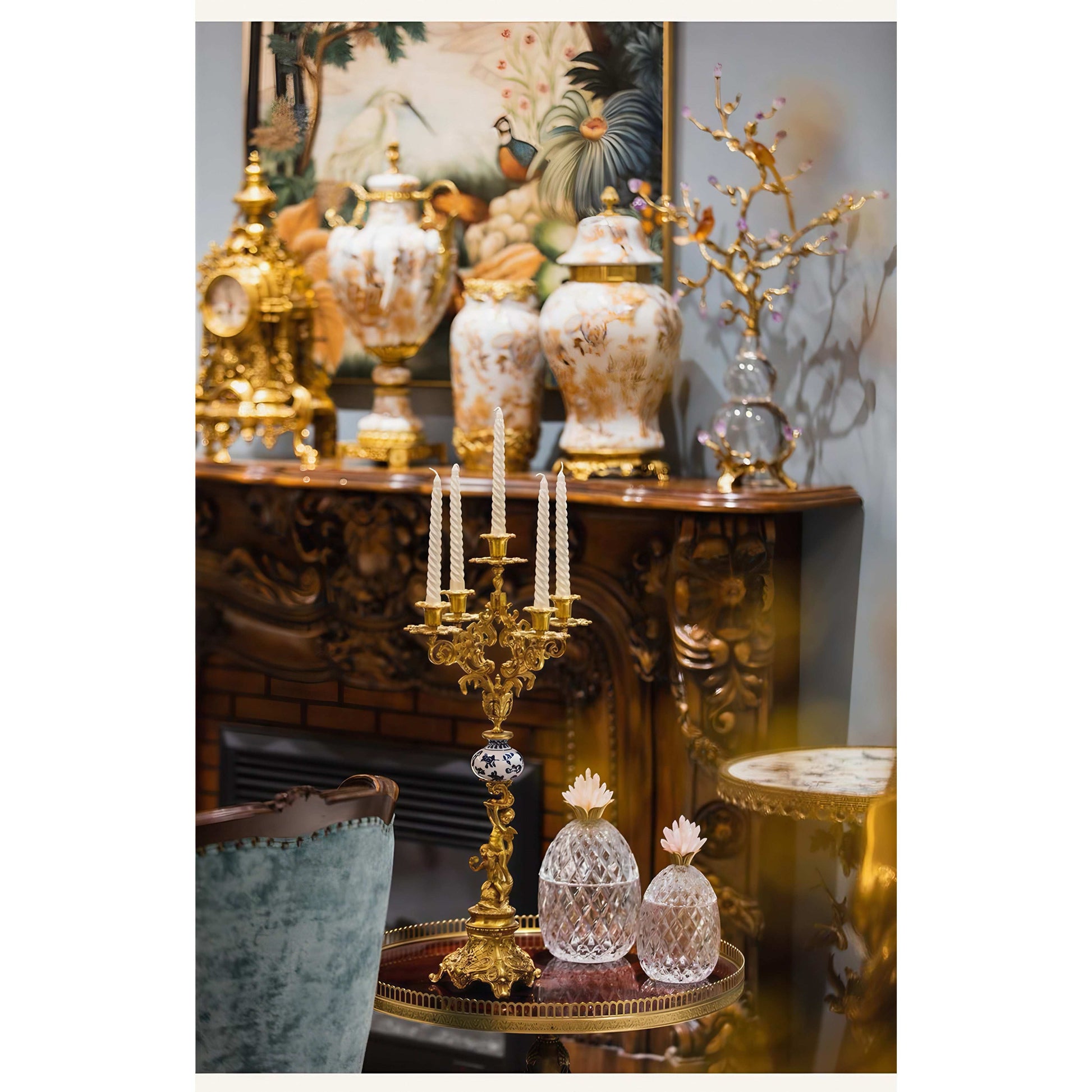 Ceramic Brass Candle Holder