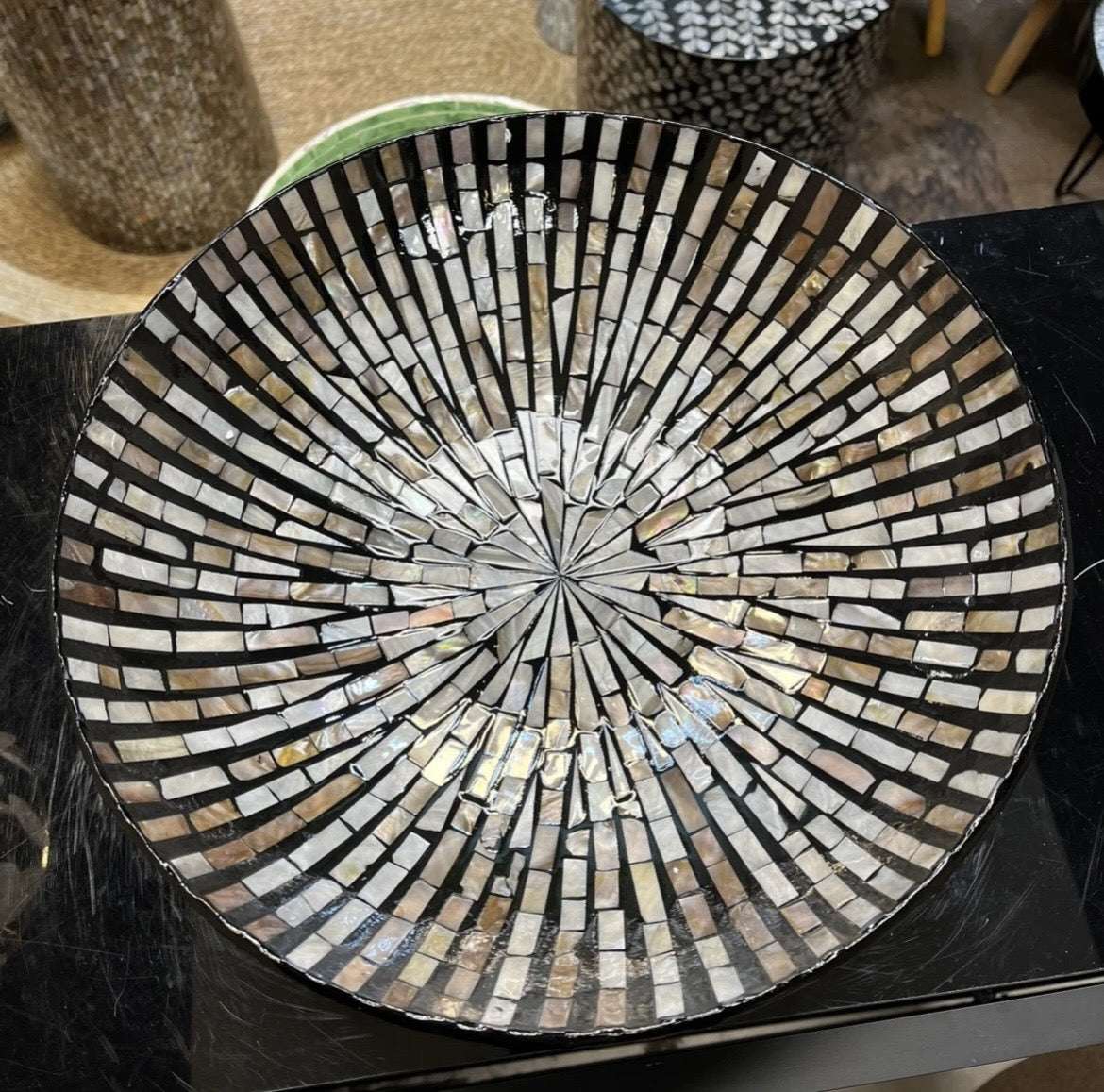 Handcrafted Iridescent Shell Inlay Catchall Bowl