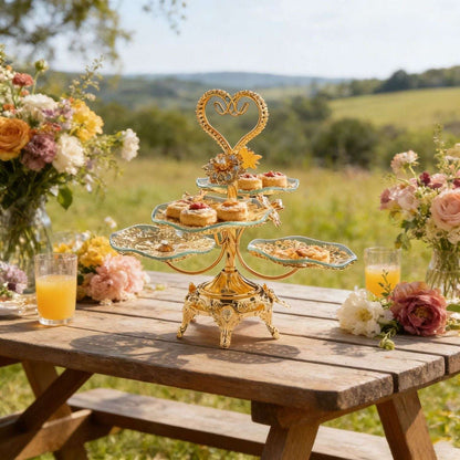 Ornate Gold Tiered Serving Stand