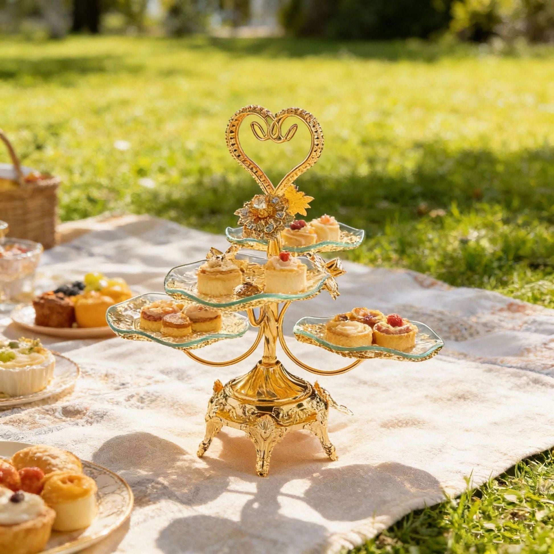 Ornate Gold Tiered Serving Stand