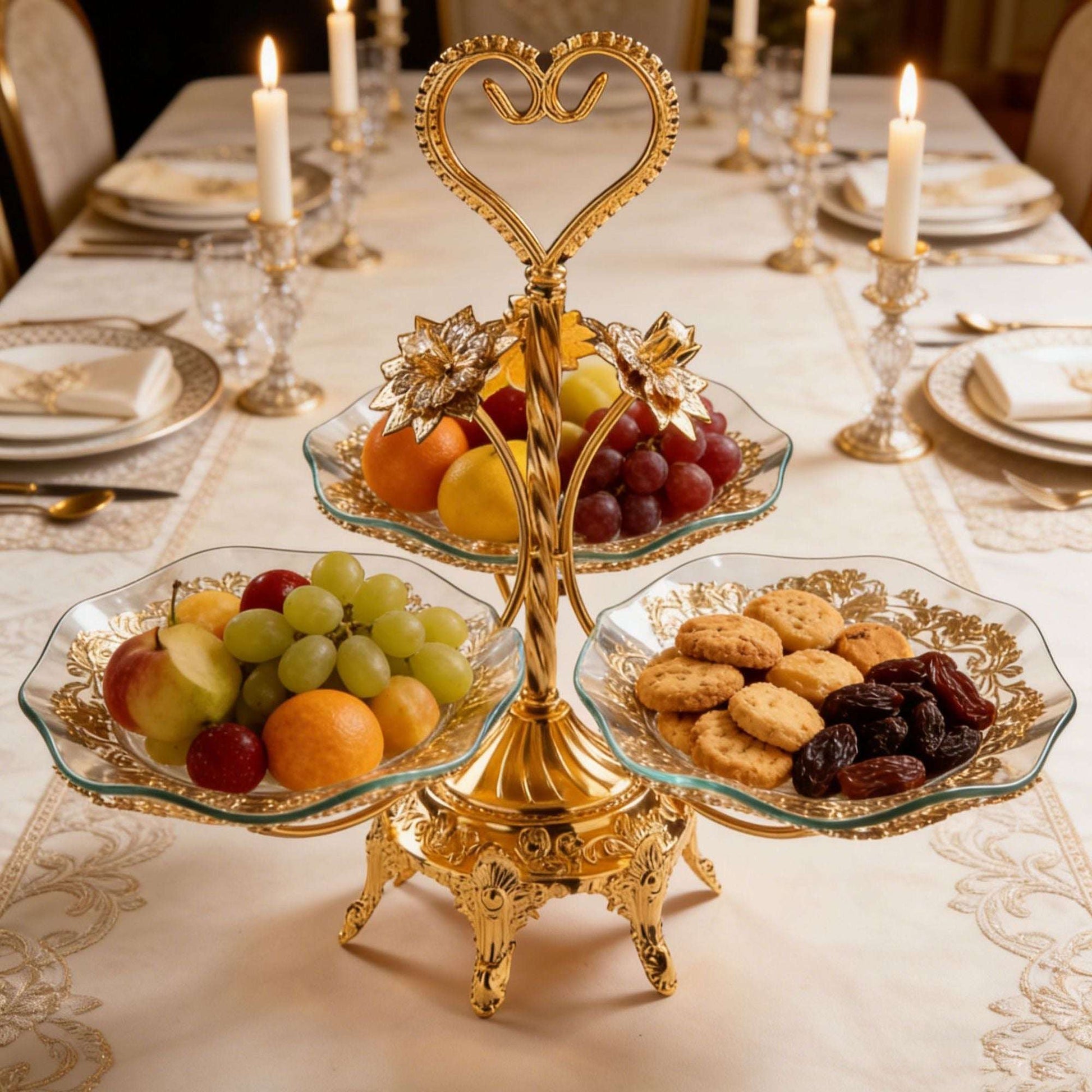 Ornate Gold Tiered Serving Stand