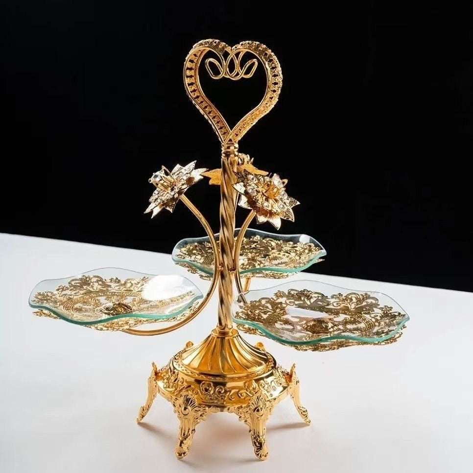Ornate Gold Tiered Serving Stand