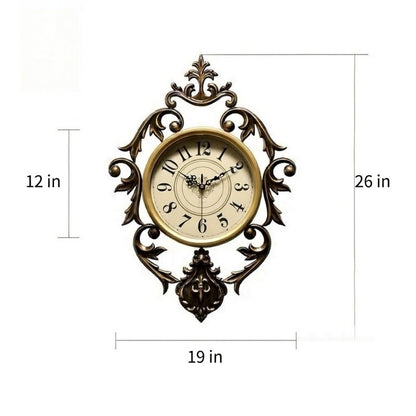 Baroque French Wall Clock – Gold Bronze Ornate Design