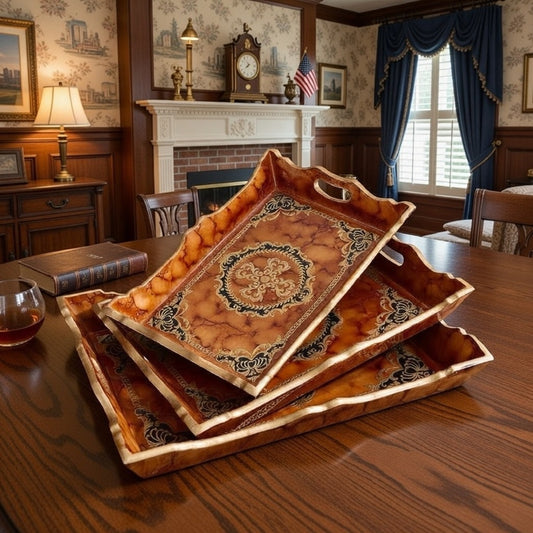 Vintage Inspired Wooden Serving Tray