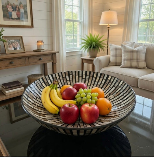 Handcrafted Iridescent Shell Inlay Catchall Bowl