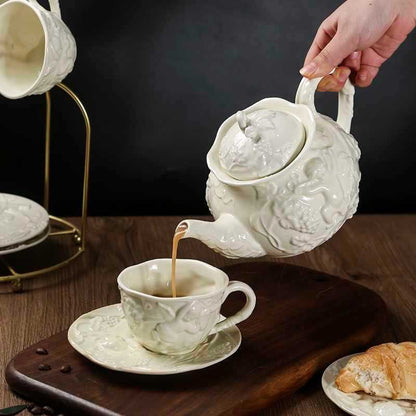 Vintage Angel Relief Tea & Coffee Serving Set